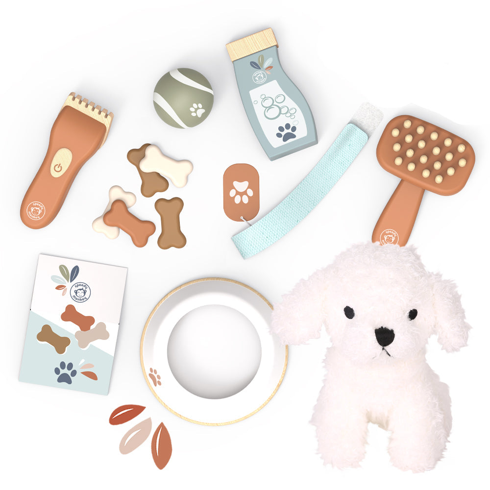 Speedy Monkey - Dog Plush with Accessories & Suitcase - Preschool