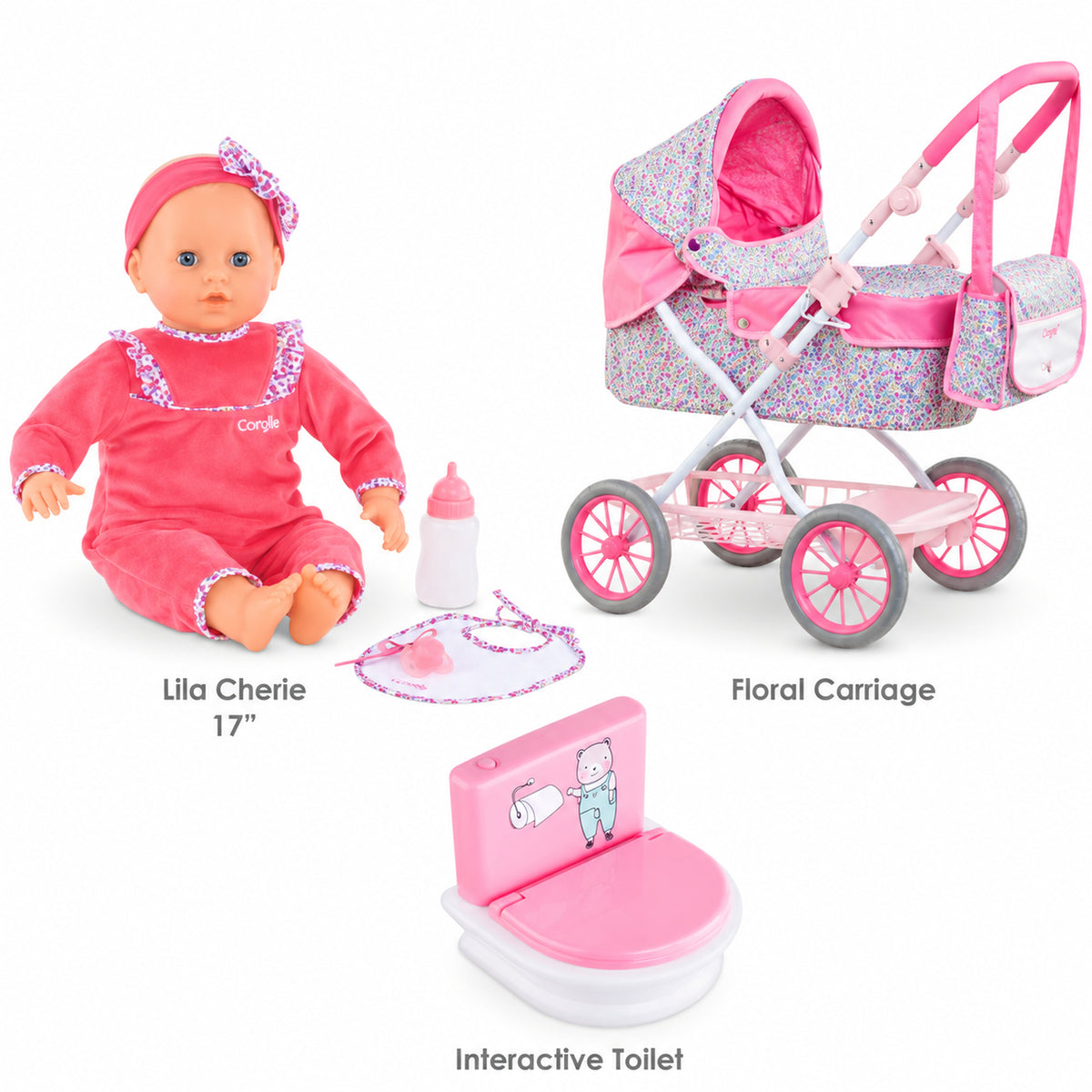 Corolle - Exclusive Lila 17" Interactive Baby Doll Bundle - Dolls