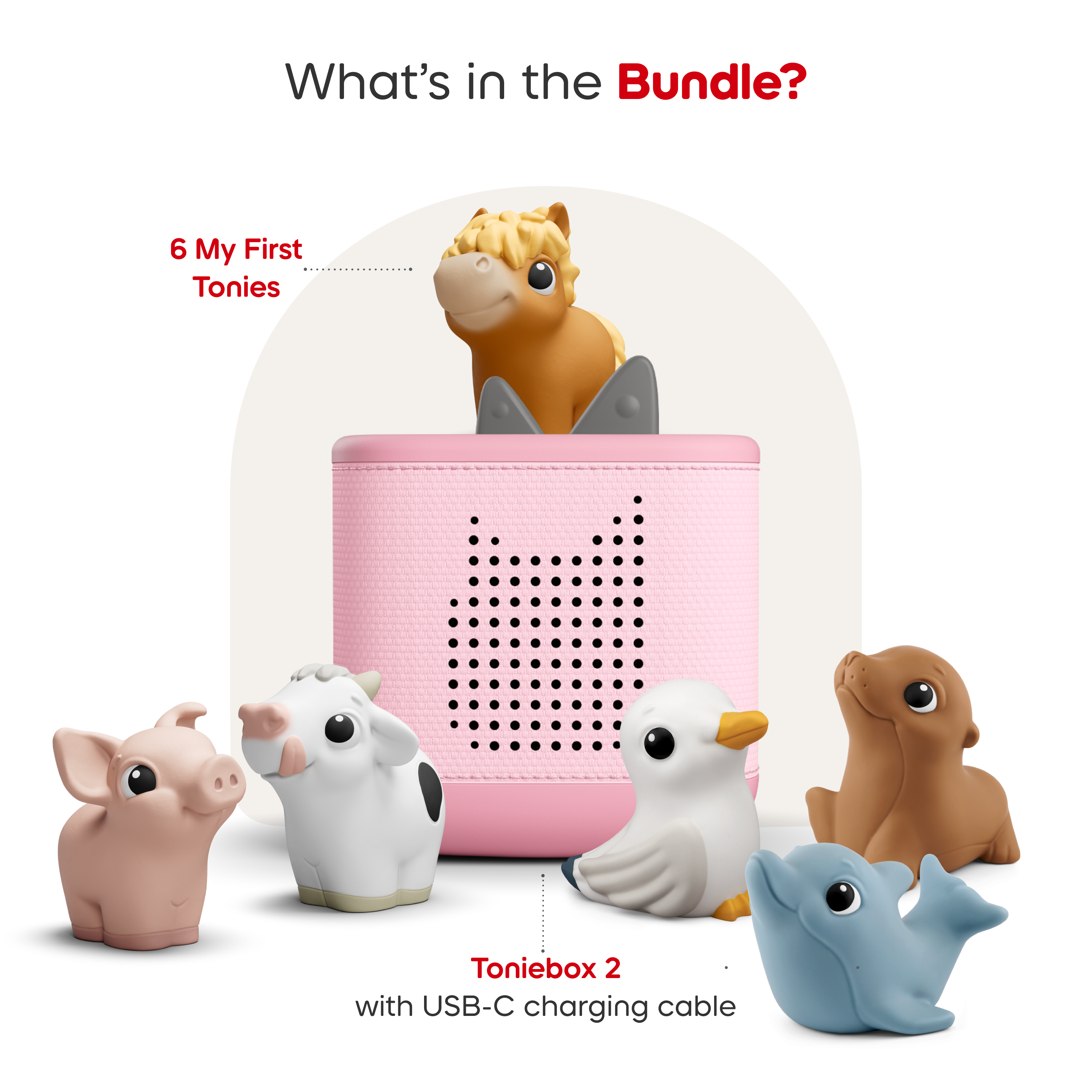 Tonies - Exclusive Toniebox 2 Bundle: Ocean + Farm - Cloud Pink - Electronics