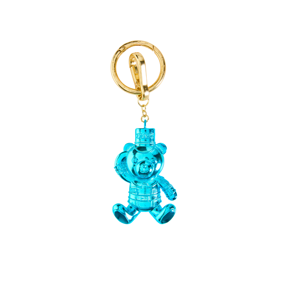 FAO Schwarz - FAO Chrome Bear Keychain - Blue - Souvenirs
