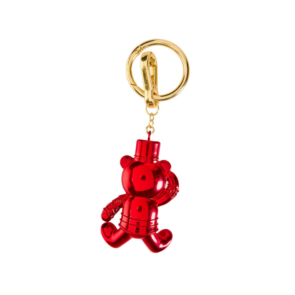 FAO Schwarz - FAO Chrome Bear Keychain - Red - Souvenirs