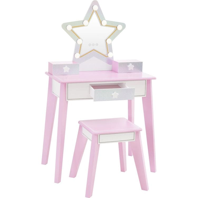 Teamson Kids - Fantasy Fields Little Princess Star Vanity with LED Mirror - Room Decor