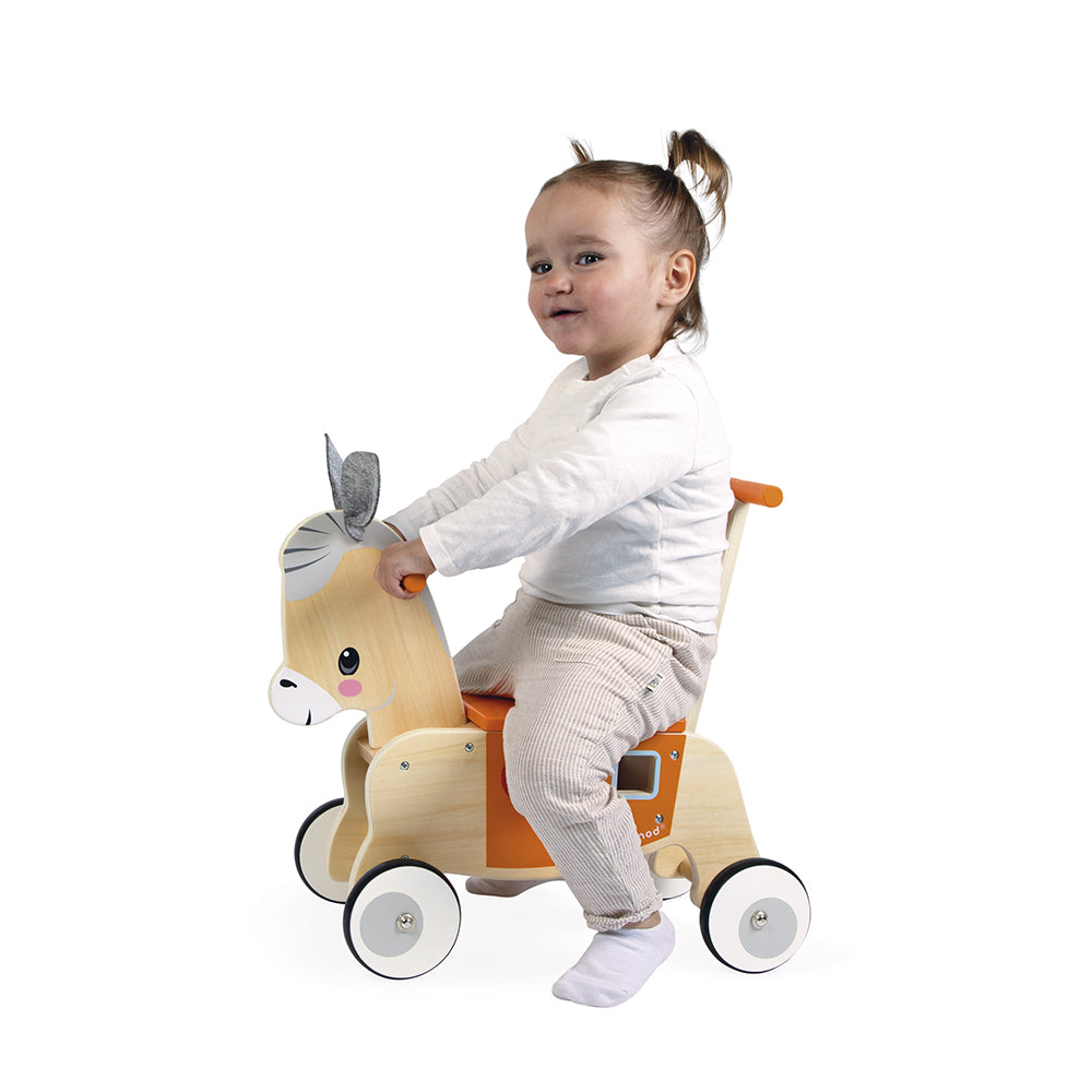 Janod - Farm Ride-On Donkey with Shape Sorter - Infants