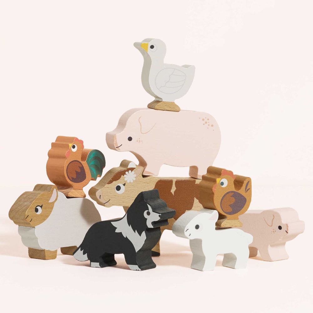 Le Toy Van - Farmyard Stacking Animals & Bag - Infants