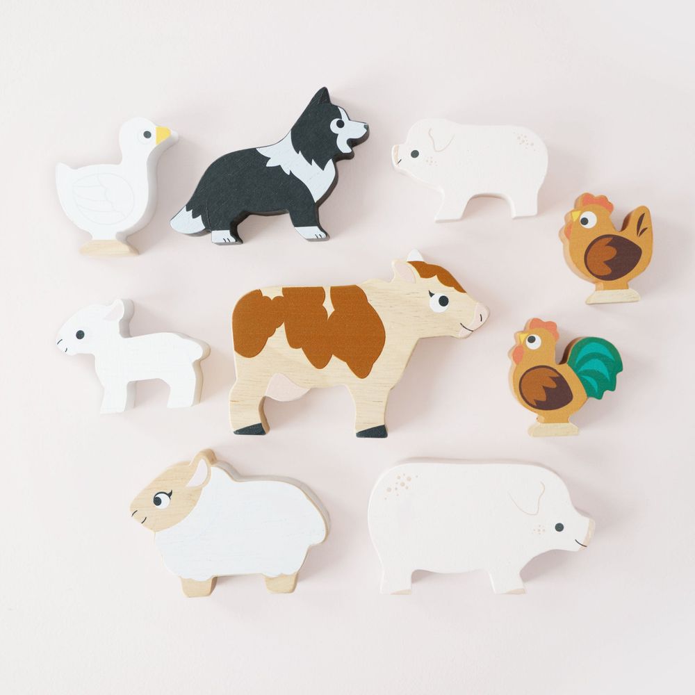 Le Toy Van - Farmyard Stacking Animals & Bag - Infants