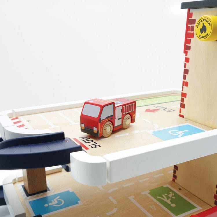Le Toy Van - Fire & Rescue Wooden Garage - Preschool