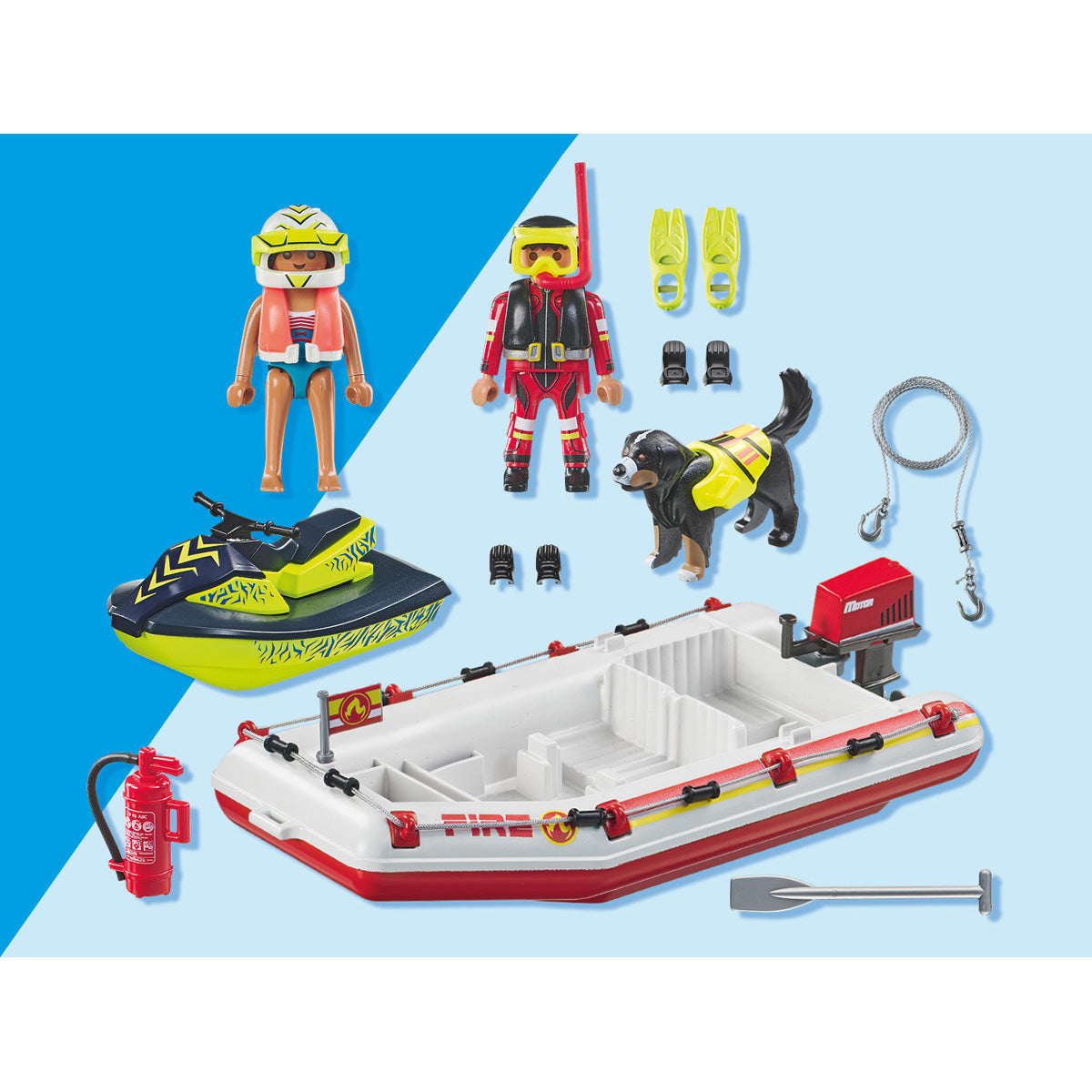 Playmobil - Fireboat with Water Scooter Playset - Preschool