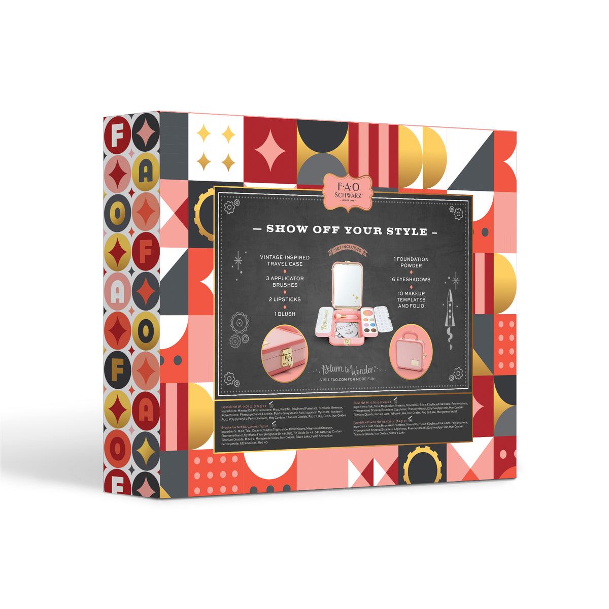 FAO Schwarz - Flawless Fashion Makeup Artist Set - 24 Pieces - Fashion Activity and Roleplay