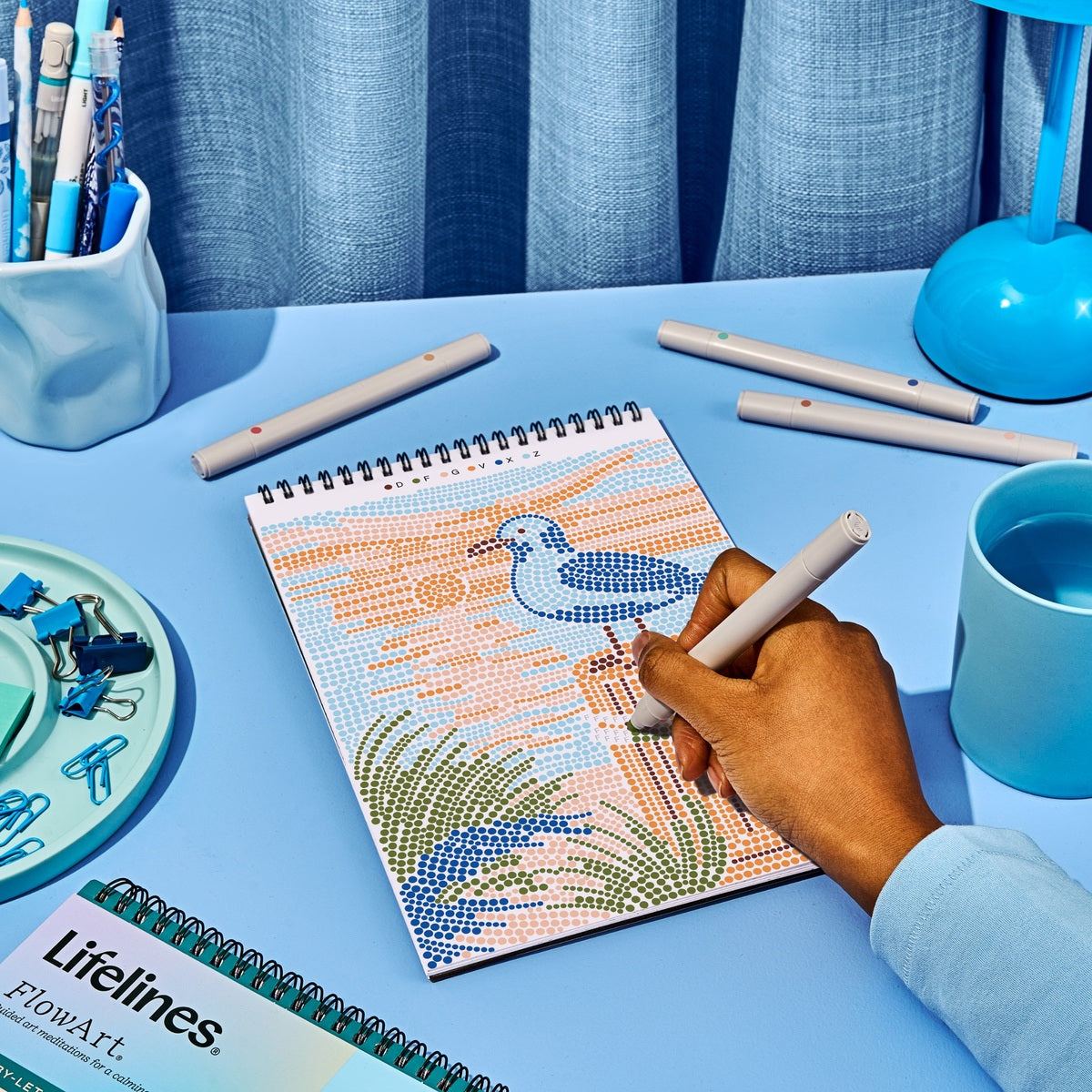 Lifelines - FlowArt: Dot-By-Letter - Day at the Beach - Creativity