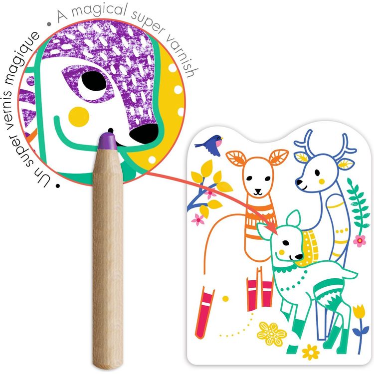 Djeco - Forest Families Coloring Set - Creativity