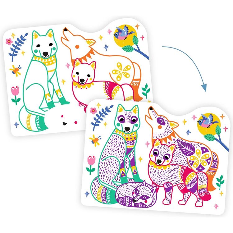Djeco - Forest Families Coloring Set - Creativity