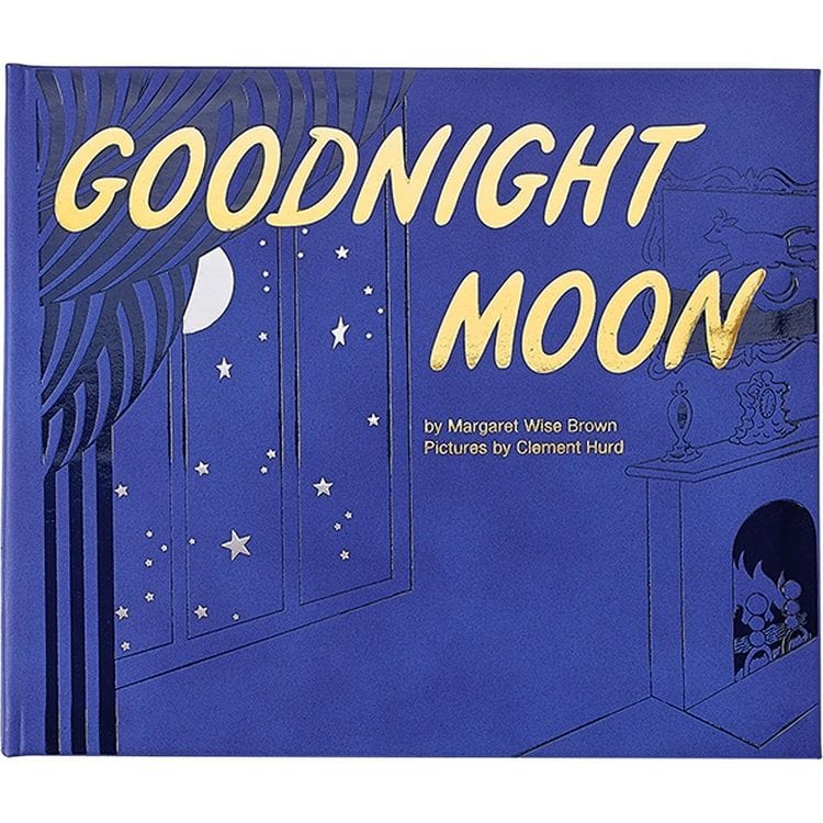 Graphic Image - "Goodnight Moon" Book in Blue Bonded Leather - Books