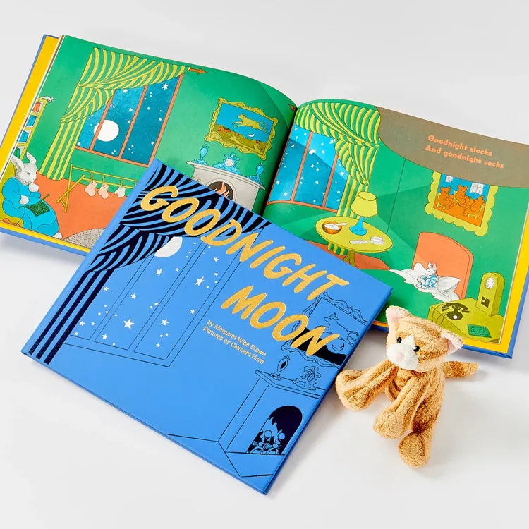 Graphic Image - "Goodnight Moon" Book in Blue Bonded Leather - Books