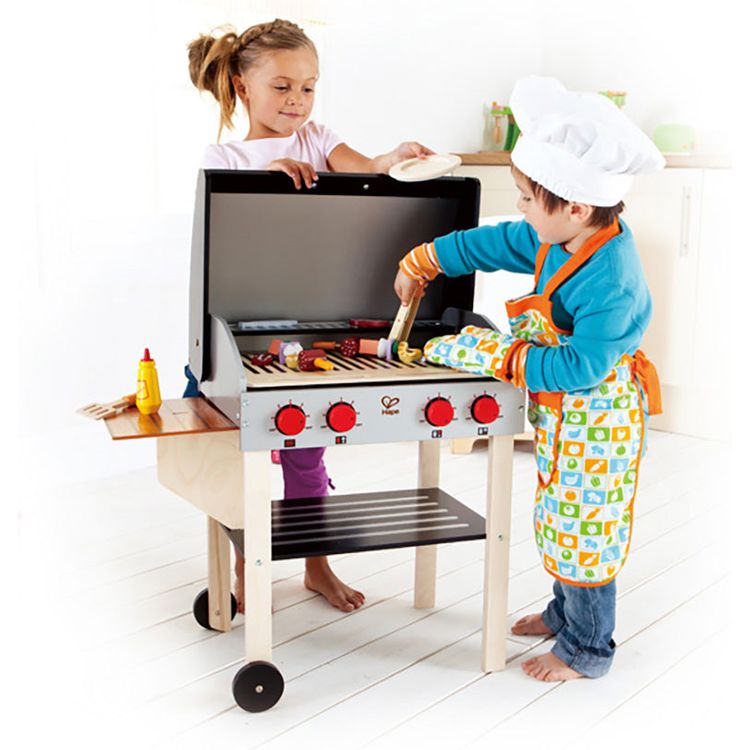 Hape - Gourmet Pretend Play Grill with Food Accessories - Preschool