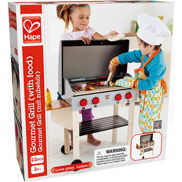 Hape - Gourmet Pretend Play Grill with Food Accessories - Preschool