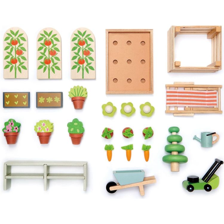 Tender Leaf Toys - Greenhouse and Garden Set - Preschool