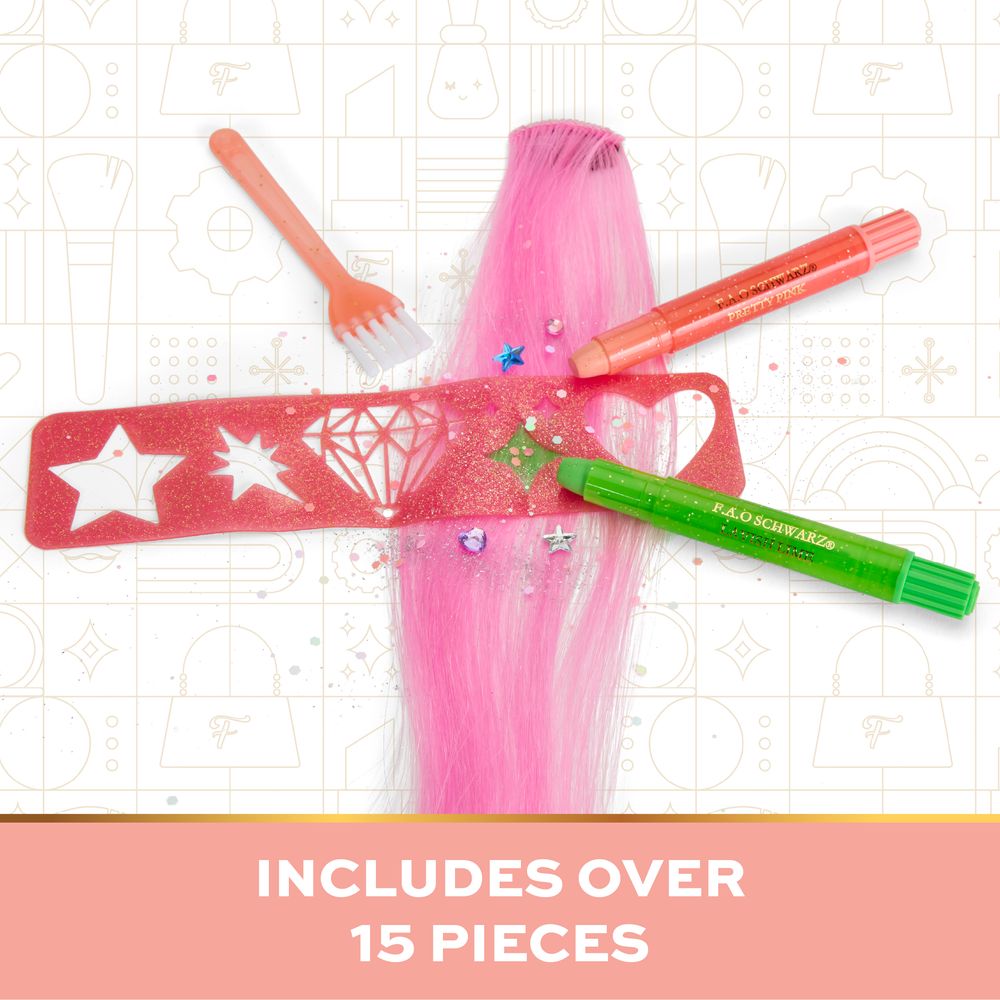 FAO Schwarz - Hair Dazzle Design 20-Piece Set - Fashion Activity and Roleplay