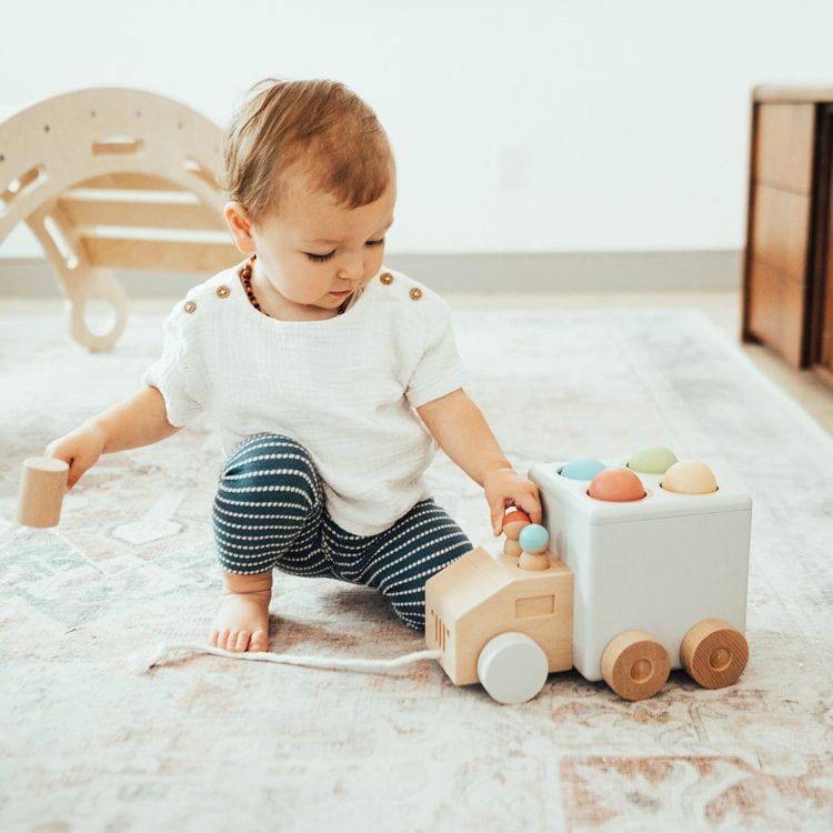 Wonder & Wise - Hammer Time Wood Pull Toy - Infants