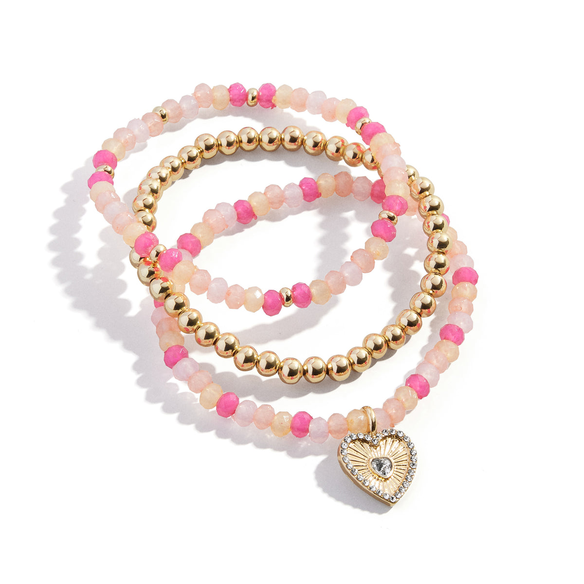 Minibar by BaubleBar - Heart Bracelet Set of 3 - Trend Accessories