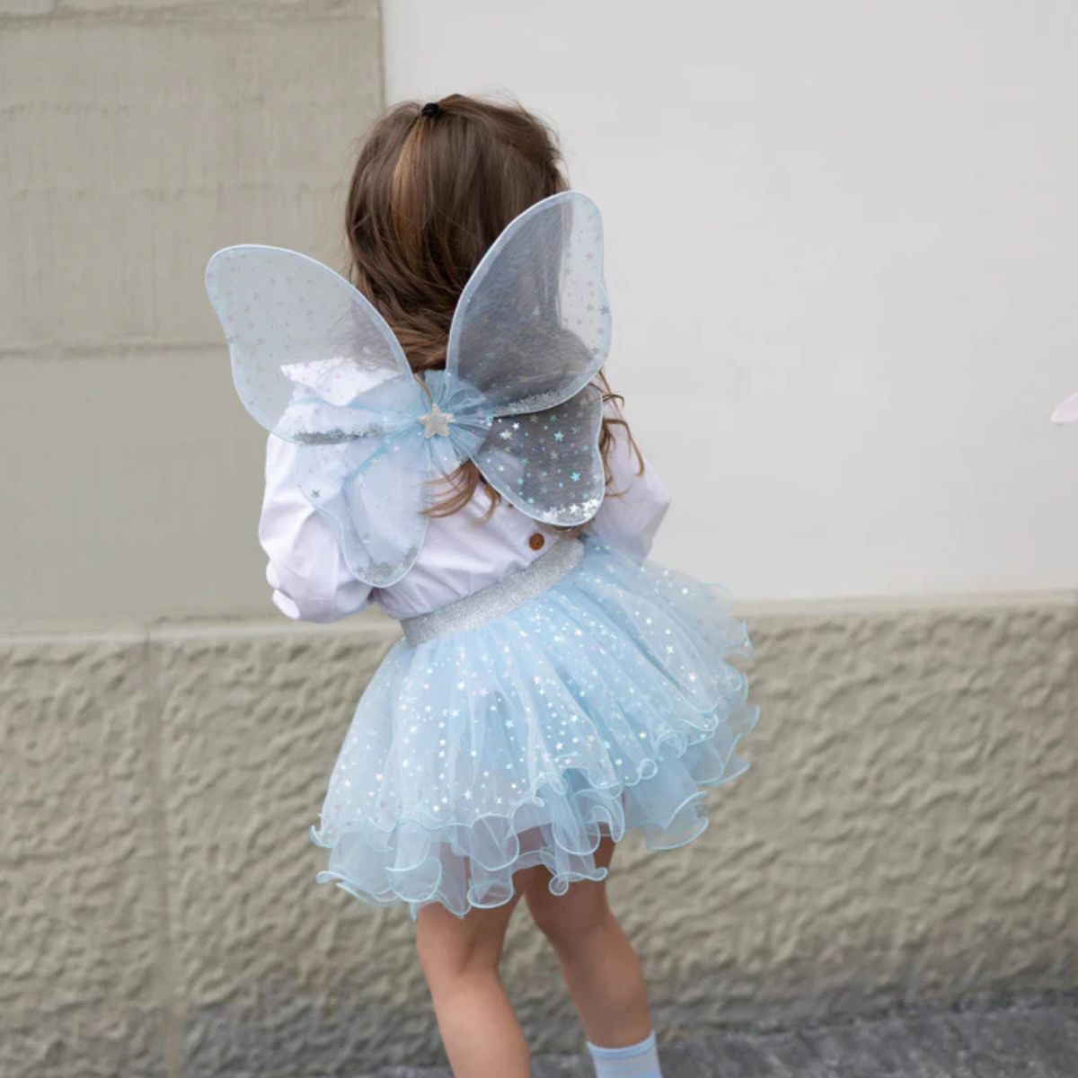 Great Pretenders - Iridescent Celestrial Fairy Wings, Tutu, Wand - Size 4-6 Years - Dress up