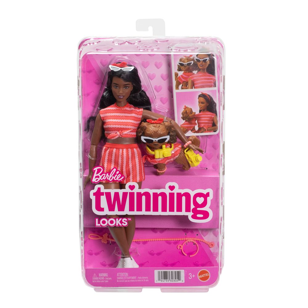 Barbie Twinning Looks Doll and Accessories - Dark Brown Hair