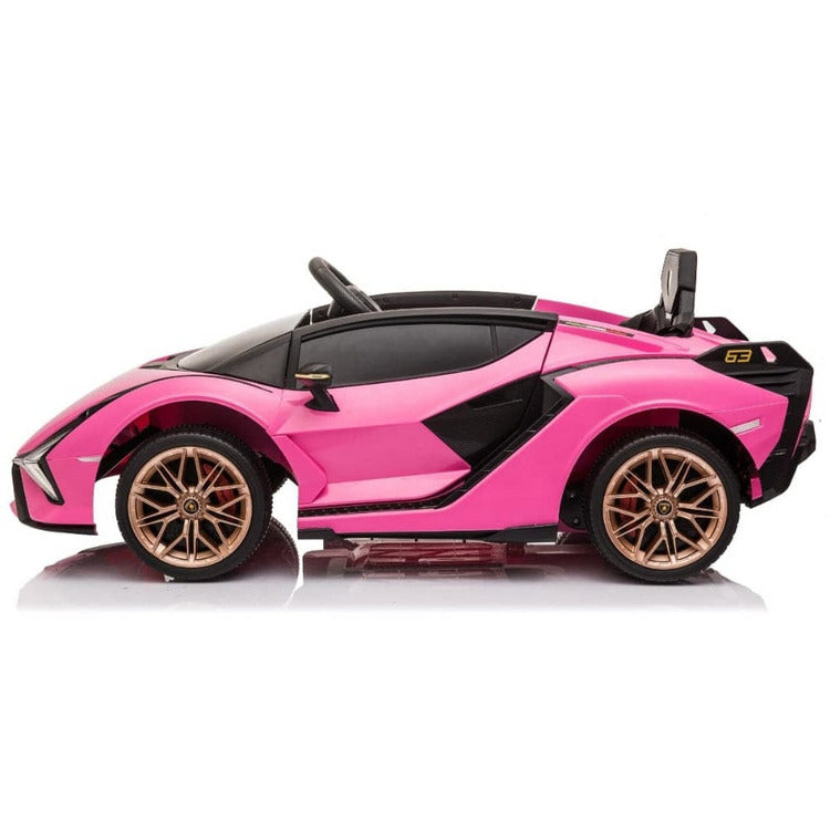 Best Ride on Cars - Lamborghini Sian 12V Ride On Car - Pink - Outdoor