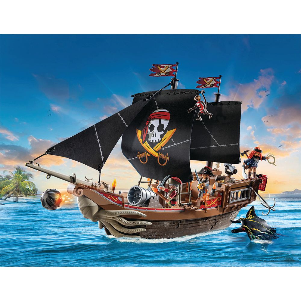 Playmobil - Large Pirate Ship Playset - Preschool