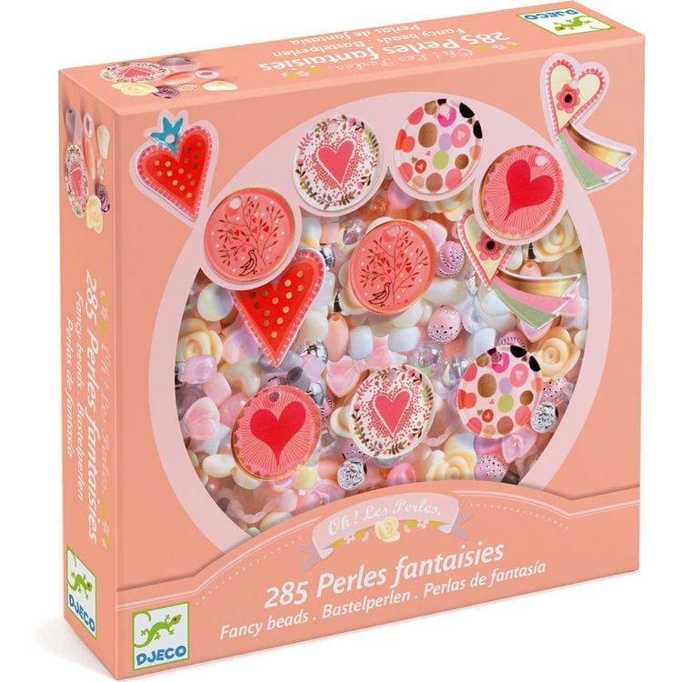 Djeco - Le Grand Artist Heart Jewelry Making Beads - Creativity