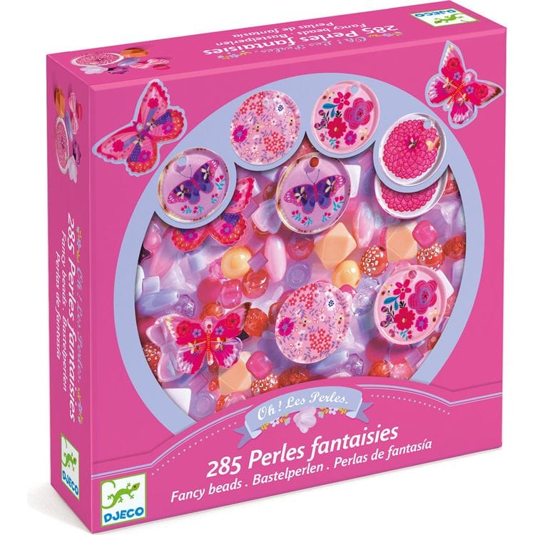 Djeco - Le Grand Artist Jewelry Making Bead Kit - Butterfly & Heart - Creativity