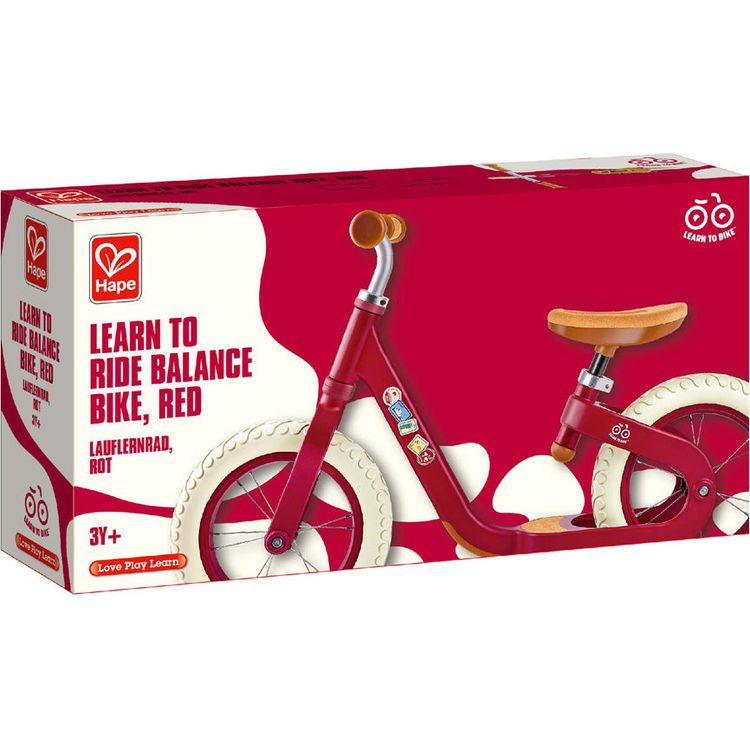 Hape - Learn to Ride Balance Bike - Red - Preschool