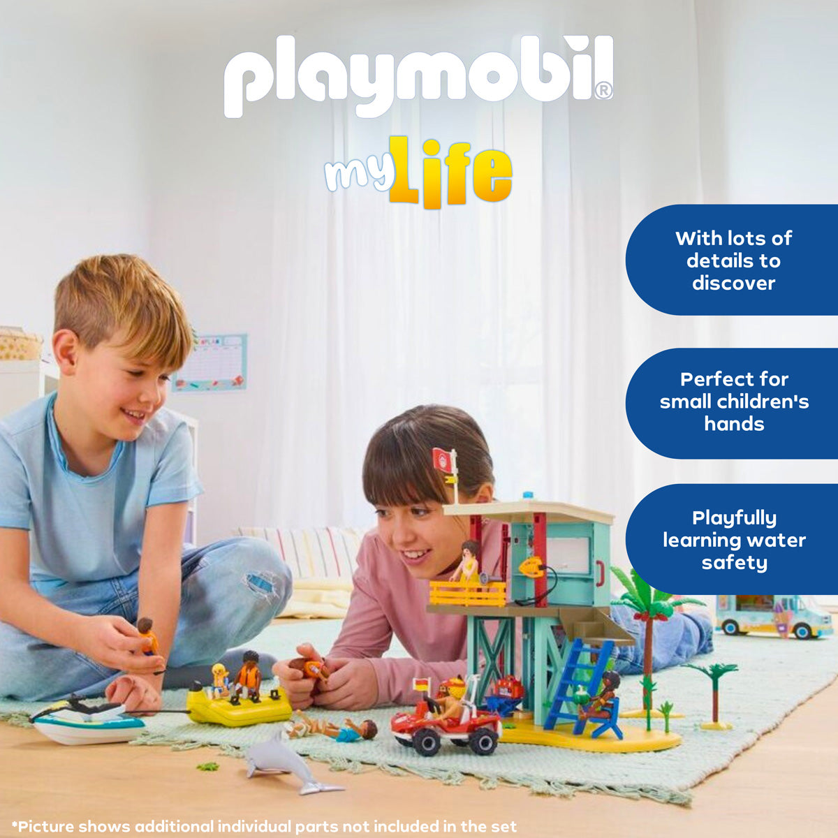 Playmobil - Lifeguard Tower with Beach Buggy Playset - Preschool