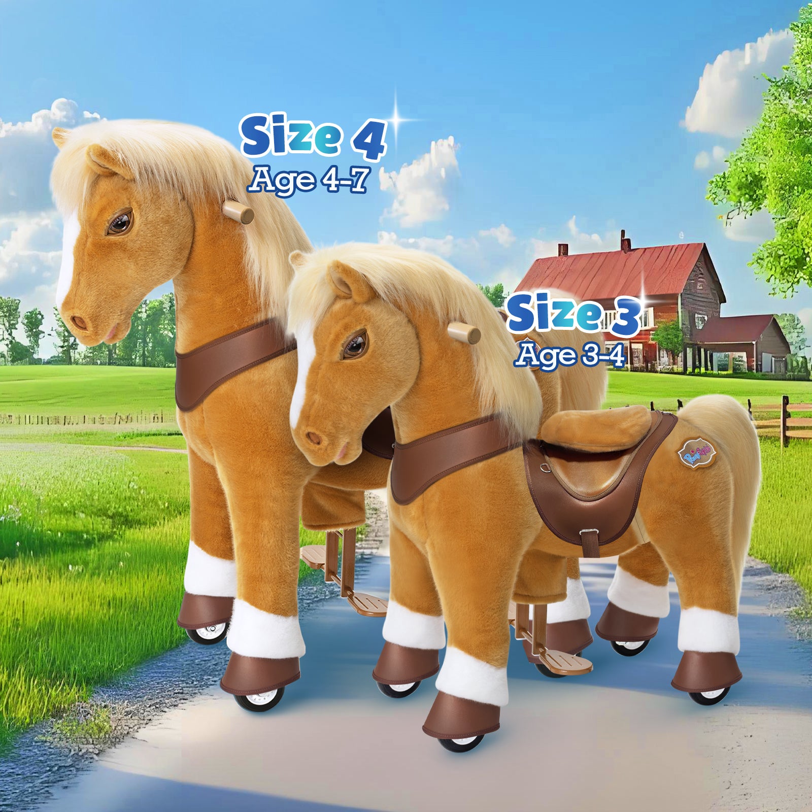 PonyCycle, Inc. - Light Brown Horse Model Y Ride on Toy - 4-7 Years - Outdoor