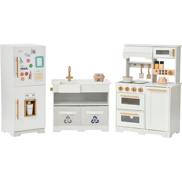 Teamson Kids - Little Chef Atlanta Modular Play Kitchen - White/Gold - Preschool