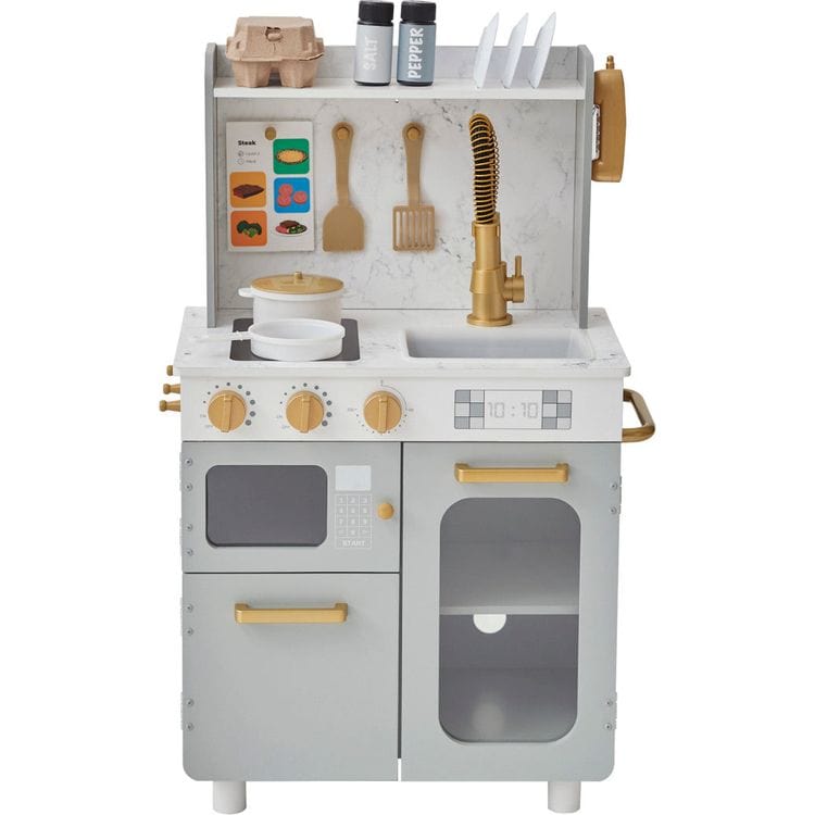 Teamson Kids - Little Chef Memphis Play Kitchen - Gray/Gold - Preschool