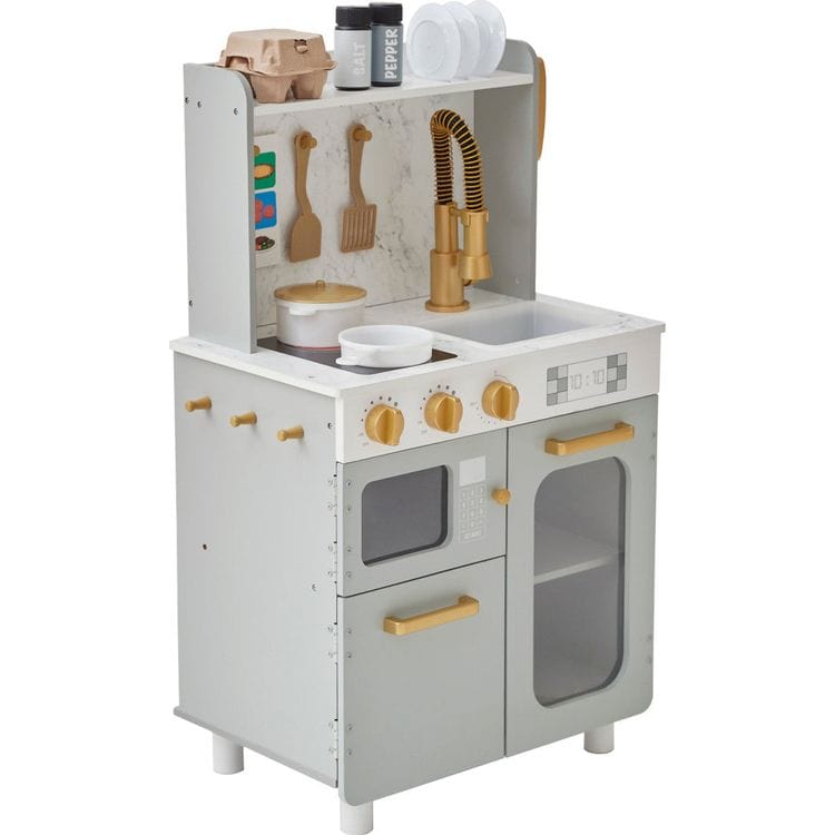 Teamson Kids - Little Chef Memphis Play Kitchen - Gray/Gold - Preschool