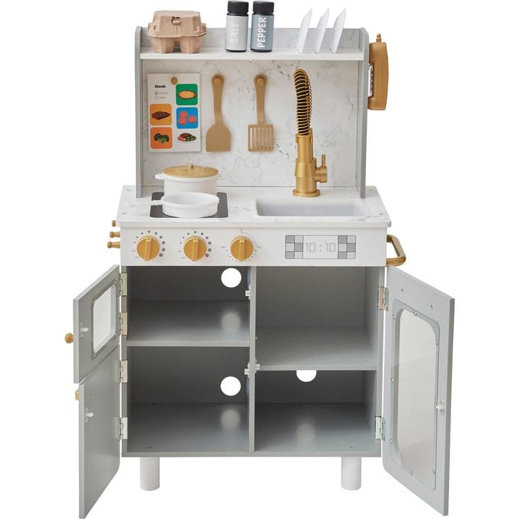 Teamson Kids - Little Chef Memphis Play Kitchen - Gray/Gold - Preschool