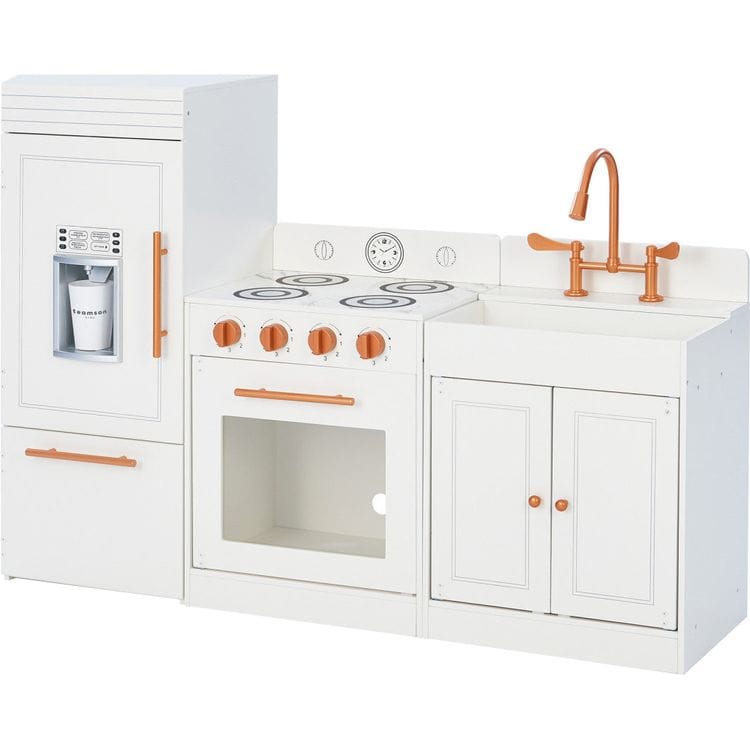 Teamson Kids - Little Chef Paris Complete Kitchen Playset - White/Rose Gold - Preschool