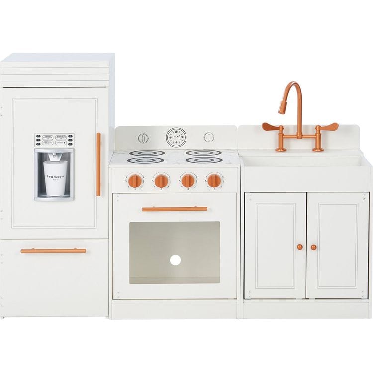Teamson Kids - Little Chef Paris Complete Kitchen Playset - White/Rose Gold - Preschool
