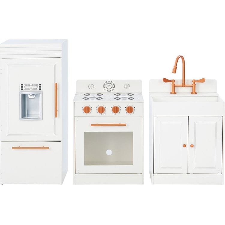 Teamson Kids - Little Chef Paris Complete Kitchen Playset - White/Rose Gold - Preschool