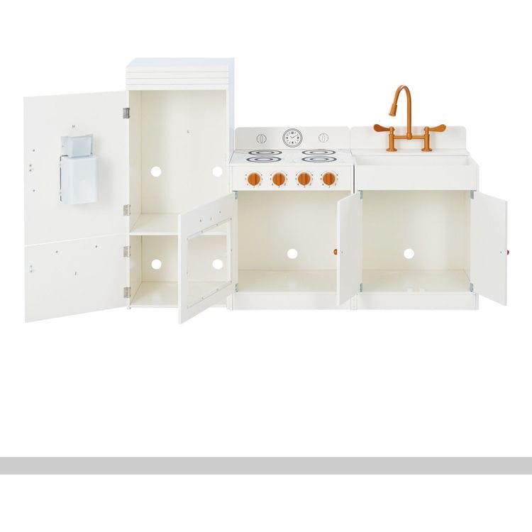 Teamson Kids - Little Chef Paris Complete Kitchen Playset - White/Rose Gold - Preschool