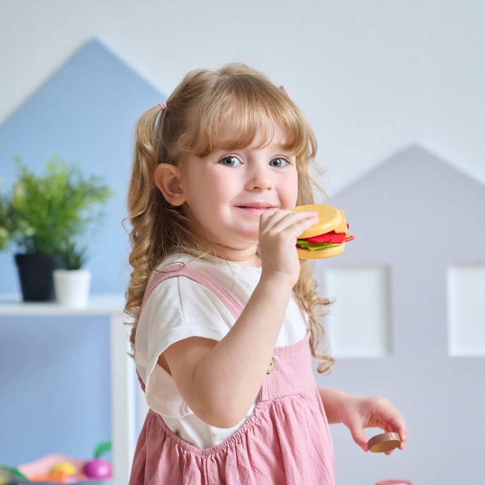 Teamson Kids - Little Chef Santa Barbara Wooden Healthy Breakfast to Go - Preschool