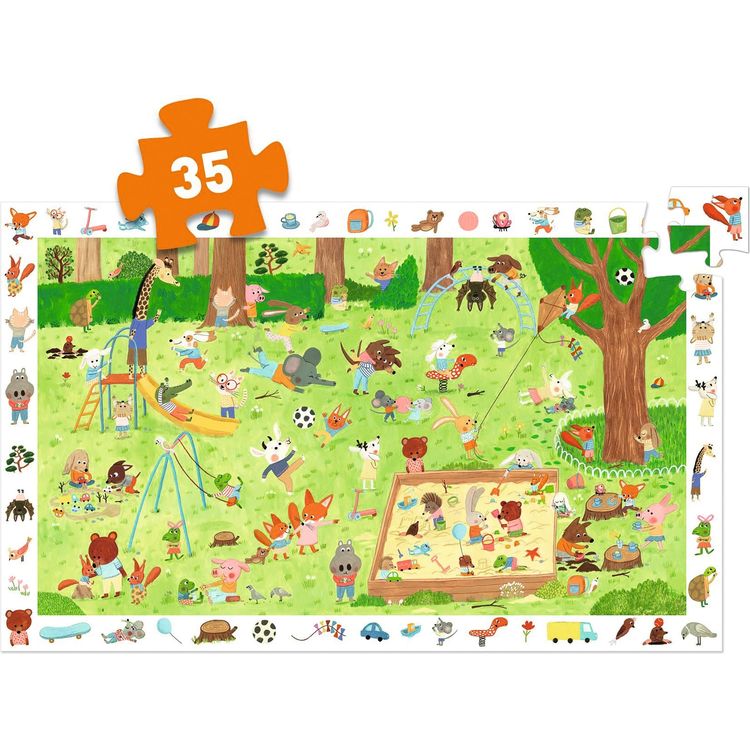 Djeco - Little Friends' Garden 35 Piece Observation Puzzle & Poster - Puzzles