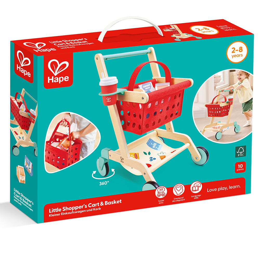 Hape - Little Shopper's Shopping Cart with Basket - Preschool