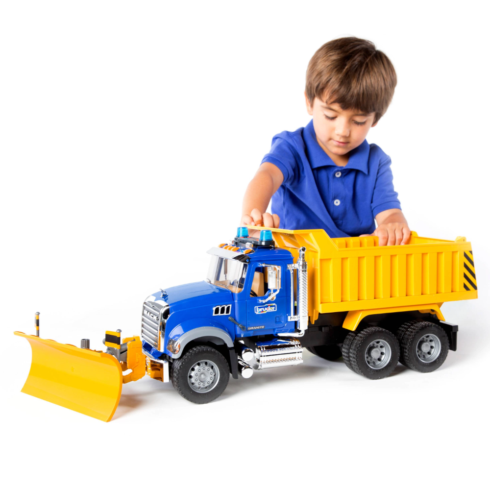 Bruder - MACK Granite Dump Truck with Snow Plow Blade - Vehicles