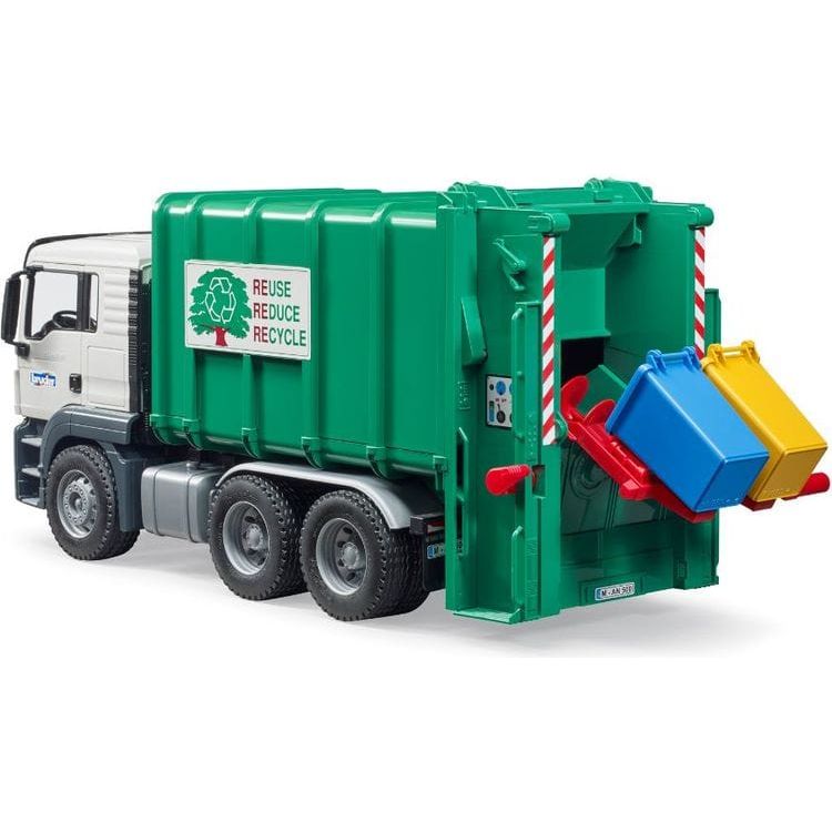 Bruder - MAN TGS Rear Loading Garbage Truck (Green) - Vehicles