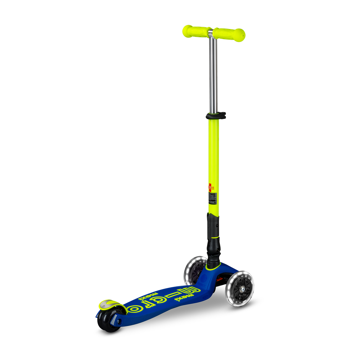 Micro Kickboard - Maxi Deluxe Foldable LED Scooter - Neon Canary Yellow - Outdoor