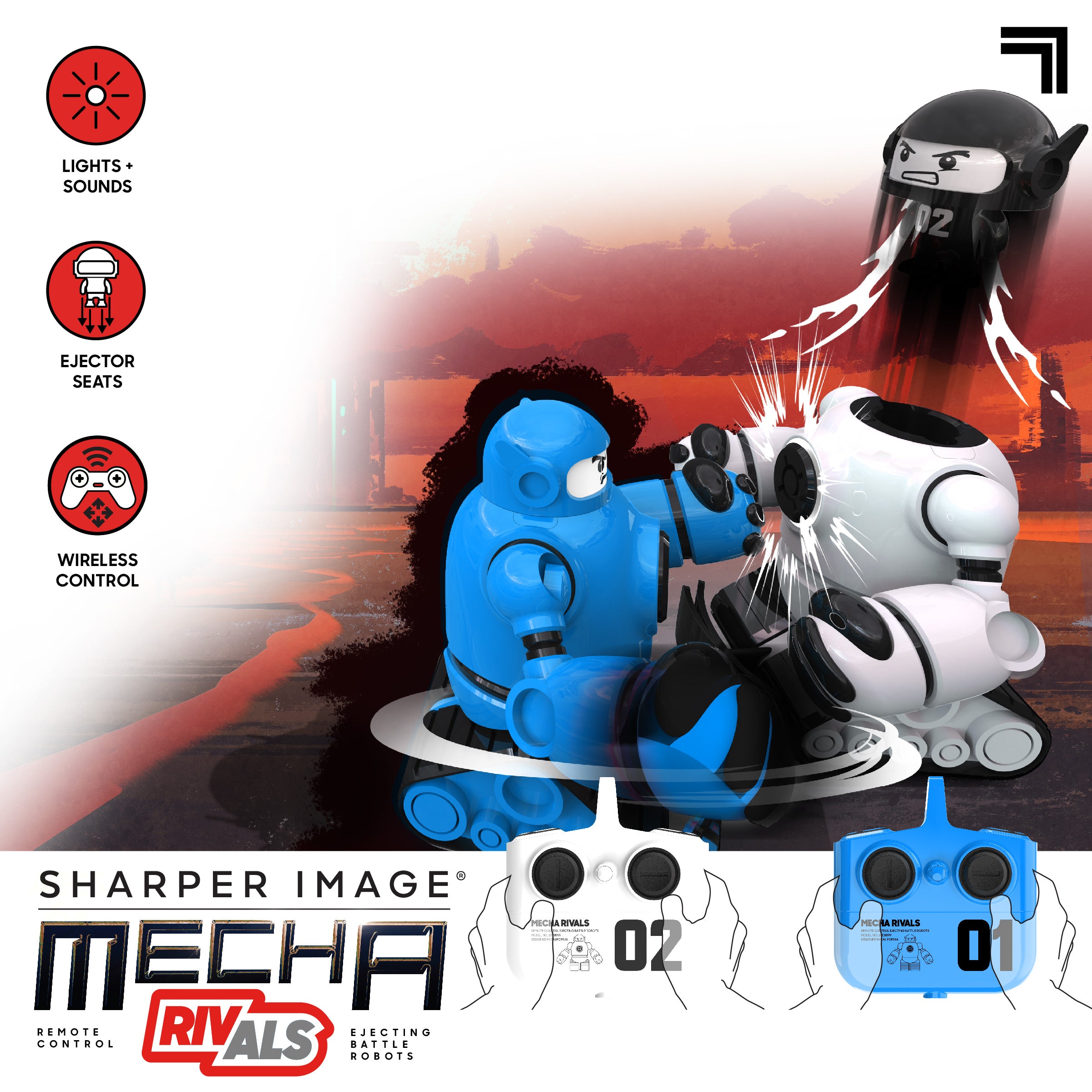 Sharper Image - Mecha Rivals RC Ejecting Battle Robots - Vehicles