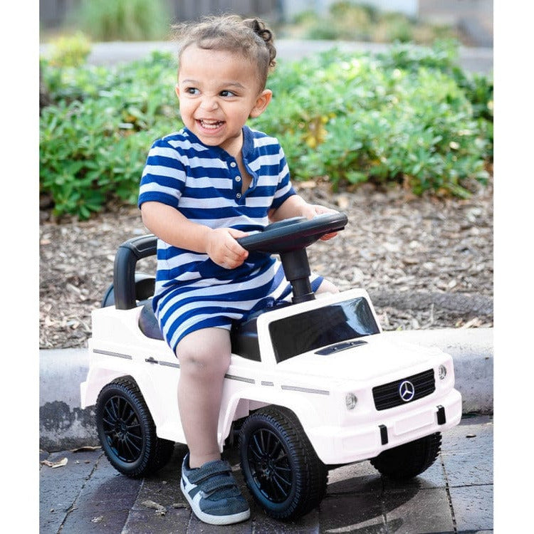 Best Ride on Cars - Mercedes G-Wagon Push Car - White - Outdoor