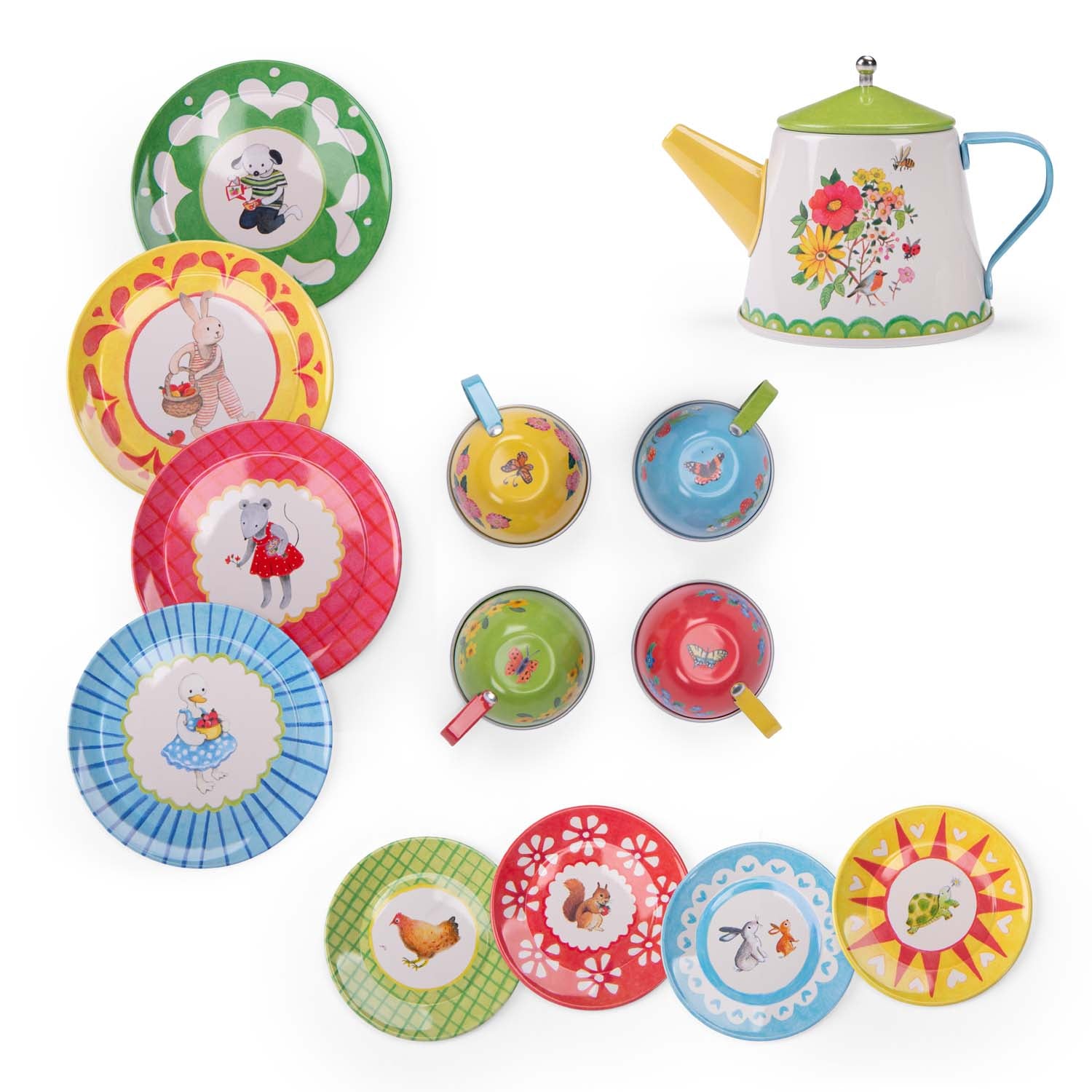 Moulin Roty - Metal Tea Set - The Big Family - Preschool