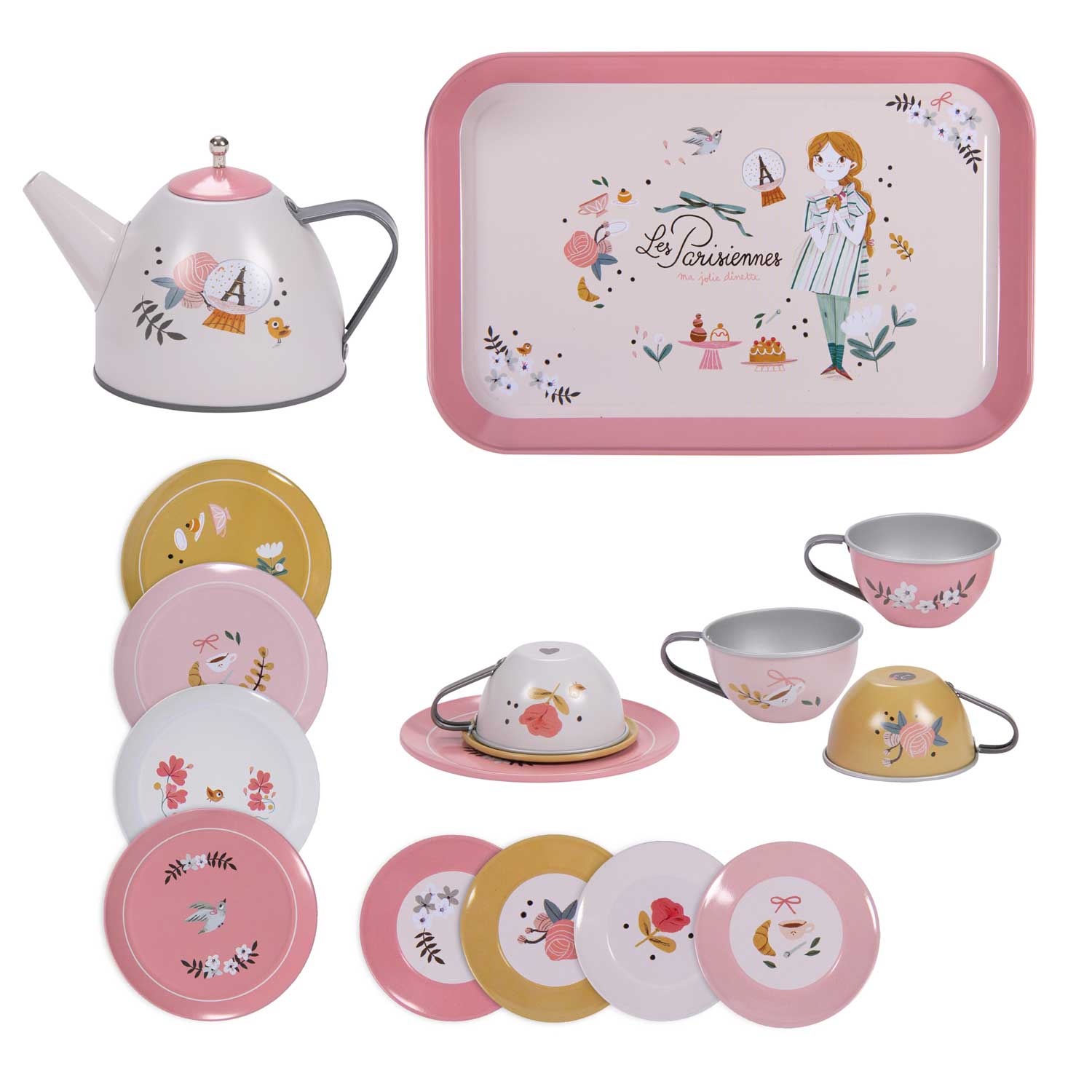 Moulin Roty - Metal Tea Set with Suitcase - The Parisiennes - Preschool